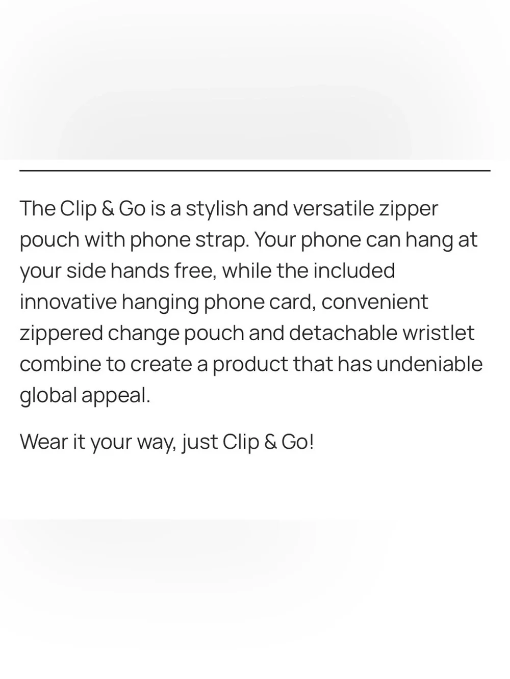 NWT!! SAVE THE GIRLS Clip & Go Strap w/Zippered Pouch